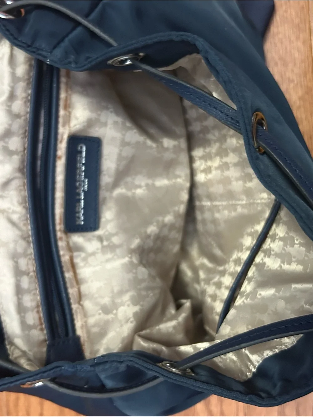Karl Lagerfeld Navy Blue Backpack with Logo Accent